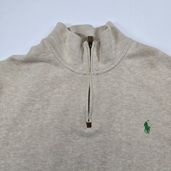 Polo Ralph Lauren Men's Beige Quarter Zip Pullover Sweater Size 2XL - Picture 3 of 12